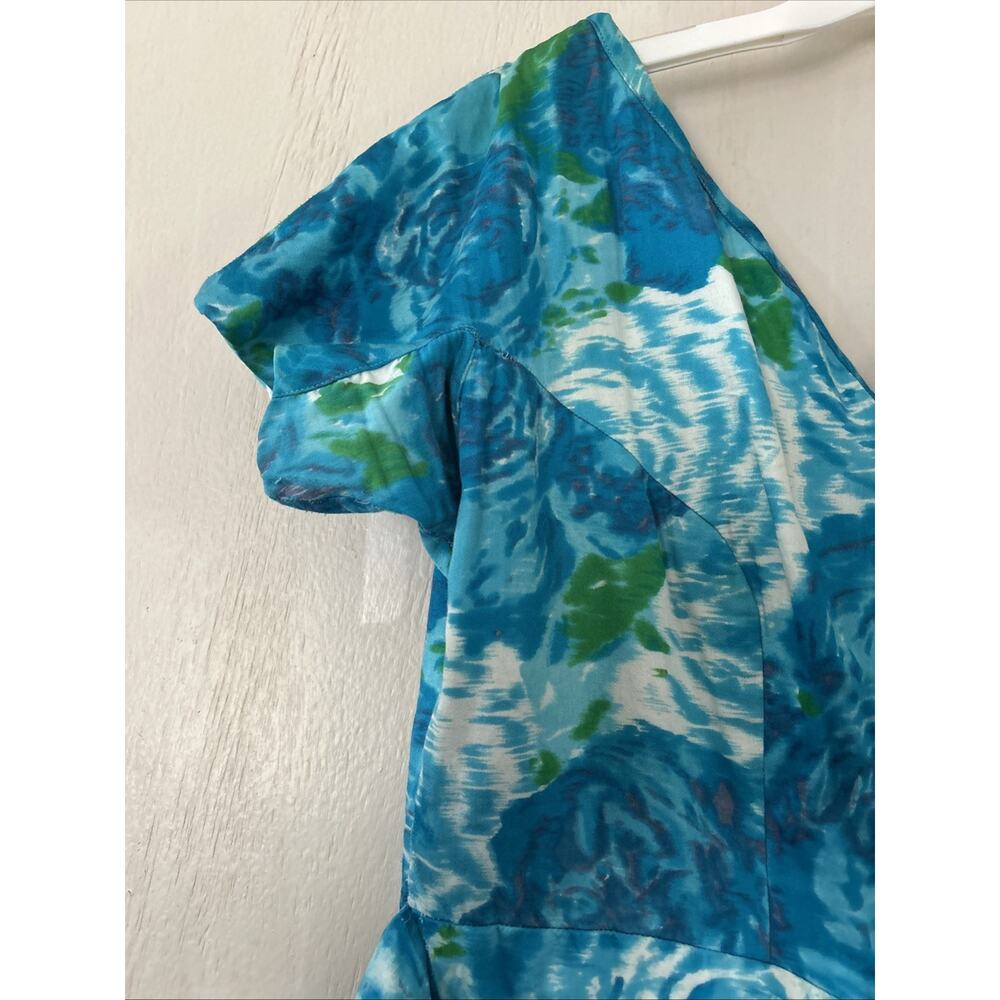 Gorgeous 1950s SUZY PERETTE New Look Floral Fit Flare Dress Small Read - Picture 2 of 16